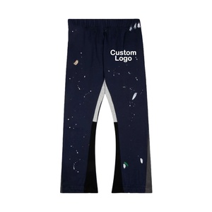 Pantalones de chándal personalizados de alta calidad para hombre, pantalones de chándal rectos de lona con cintura elástica acampanados informales para correr - Product Image 1