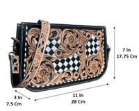 Vente en gros d'usine de sacs à main en cuir véritable avec design en damier et porte-monnaie à bandoulière de style occidental pour femmes