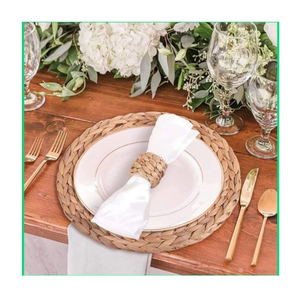 Support de serviettes en rotin naturel fait main, design basique, pour mariage, en jacinthe d'eau, fabriqué au Vietnam - Product Image 4