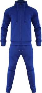 Conjunto de chándal personalizado de peso pesado con bordado desgastado, rayas descoloridas por el sol, sudadera con cremallera y pantalones de chándal acampanados con lavado ácido - Product Image 3