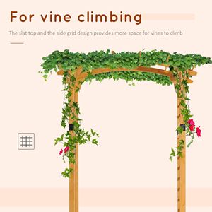 Arco da Giardino in Legno di Abete da 2,3 m, Stile Pergola, per Piante Rampicanti, Giallo, con Telaio Rivestito per Cerimonie Nuziali e Cortili - Product Image 4