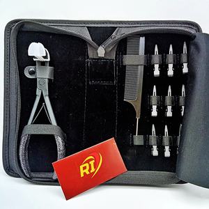 Kit de Herramientas Profesional para Extensiones de Cabello de 11 Piezas, Acero Inoxidable de Grado Quirúrgico, Microaplicador, Uso Doméstico, Incluye Pinza, Tijeras y Marcador - Product Image 1