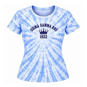 T-shirt personnalisé pour femmes, coloré, tie-dye, tissu doux, imprimé, décontracté, été, coupe ample, vêtements de tous les jours - Product Image 1