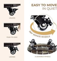 Offre Spéciale plateau roulant en bois d'acacia robuste chariot à jardinière ronde roulettes verrouillables plante Dolly Pot de fleur Dolly pour un usage domestique