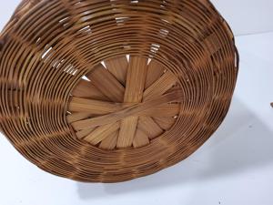 Panier tissé vintage artisanal du Vietnam avec poignée en bambou et rotin, panier de rangement de style mi-siècle, fournisseur et fabricant - Product Image 2