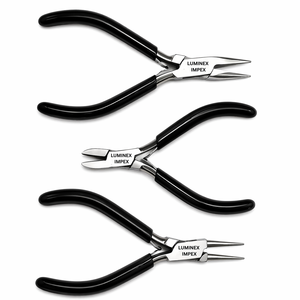 Ensemble de 3 outils de fabrication de bijoux en acier inoxydable avec poignée violette, pinces à bec effilé, coupe-fils, outil professionnel de précision pour la fabrication de perles - Product Image 5