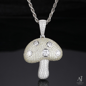 Collar con Colgante de Moissanita en Forma de Cubo de Hielo, Joyería con Piedras Rojas y Blancas para Hombre - Product Image 5