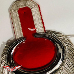 Epaulettes de Hilo Metálico Dorado Hechos a Mano, con Flecos Rojos y Plateados, Insignia de Hombro Ceremonial, Accesorios Vintage Personalizables - Product Image 3