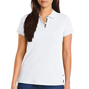 T-shirts pour femmes en piqué polyester/coton, coupe ajustée, manches courtes, décontractés, respirants, écologiques, personnalisables en gros - Product Image 1