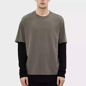 Camiseta de Manga Larga para Hombre, Estilo Urbano, Lavado Ácido, Corte Holgado, Material de Algodón Suave y Transpirable - Product Image 1