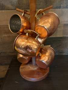 Indian Manufacturer's Set of Four Copper Mugs with Handle <b>Jug</b> for Direct Drinking Water - Product Image 6