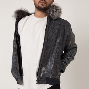 Trending Custom Eco-Friendly Bomber Biker Leather Jacket for Men Slim Fit Streetwear Spring Feathers Hooded OEM Private Label - Product Image 4