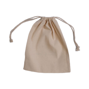 Sac à cordon en coton biologique 100 % de marque MGI, avec bande côtelée, petite pochette pliable légère pour un transport facile et pratique, idéal pour les cadeaux. - Product Image 4