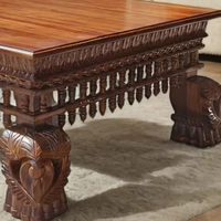 Table basse en bois de manguier Thanjavur, table centrale en bois massif pour salon, meuble d'appoint traditionnel pour la décoration de la maison