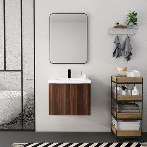 Mobile Bagno da 24 Pollici con Lavabo, Ante a Chiusura Ammortizzata, Design Sospeso, Modello 00624CAW (Imballaggio KD) - Product Image 2