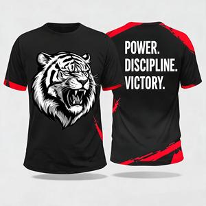 Camiseta Deportiva Unisex de Manga Corta para Gimnasio de Boxeo, Ajustada, con Estampado por Sublimación, de Poliéster, para Entrenamiento de Fuerza, Grit, Corazón, Gloria - Product Image 2