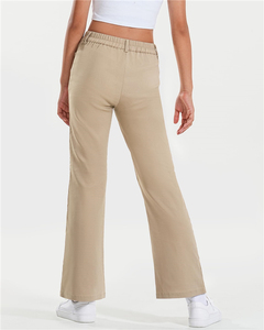 Pantalones de Vestir para Niñas, Cintura Elástica, Estilo Ligeramente Acampanado, con Dos Bolsillos Laterales, Uniformes Escolares - Product Image 3
