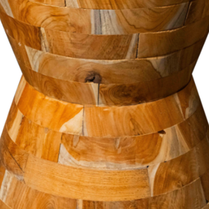 Table d'appoint en teck artisanal ARTERRA Premium, style rustique, motif grain naturel, pour salon - Product Image 3