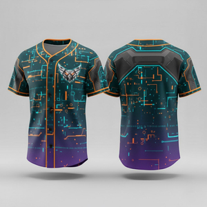 Camiseta de Béisbol Sublimada Transpirable Personalizada con Botones Completos, Uniforme de Equipo con Estampado Personalizado para Deportes Escolares 2026 - Product Image 3