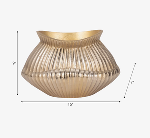 Handcrafted Metal <b>Vase</b> with <b>Unique</b> Detailing for Modern Interiors Golden Polished Finished Customized Shape & Size Metal <b>Vase</b> - Product Image 3