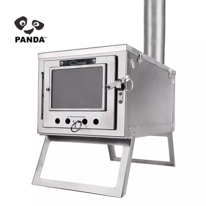 Poêle de camping portable en acier inoxydable, à bois, avec foyer et cheminée, pour cuisson et chauffage en extérieur - Product Image 5