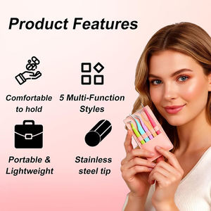 Juego de Pinzas de Acero Inoxidable de Precisión para Pestañas, 5 Piezas, Herramientas de Belleza Coloridas para Extensiones de Pestañas, Volumen y Recogida de Pestañas Postizas - Product Image 5