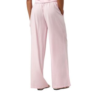 Pantalones Anchos de Pierna Ancha para Mujer, Color Rosa Rubor, Cintura Alta Elástica, Ropa Deportiva Informal, Cómodos y a la Moda - Product Image 2