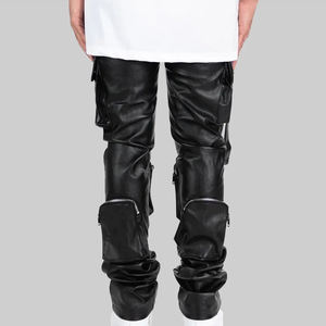 Pantalon en cuir de vachette sur mesure à prix de gros pour hommes – Pantalon décontracté en cuir de vachette véritable pour hommes, le plus vendu - Product Image 4