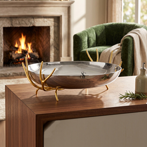 Elegante Centro de Mesa de Metal con Soporte de Cuernos Dorados y Frutero Plateado, para Decoración Moderna del Hogar, Mesas de Comedor y Hoteles - Product Image 5