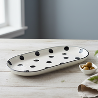 Plat à four en grès de qualité supérieure 3460902-30X16, ovale moderne, sans plomb, compatible micro-ondes, écologique, compatible lave-vaisselle, 12 pouces