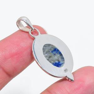 Colgante de lapislázuli, collar de piedras preciosas hecho a mano en plata de ley 925, joyería de diseñador, regalo de lujo para mujer - Product Image 6