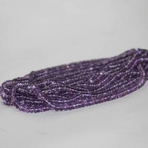Fournisseur de pierres précieuses de Jaipur : Perles en améthyste violette naturelle, 4 mm, 5 mm, rondelles simples, bracelets faits à la main, bijoux en cristal naturel - Product Image 1