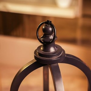 Acacia Wood Rustic Farmhouse Lantern with <b>Black</b> Wrought Iron - Wholesale - Product Image 4