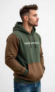 เสื้อฮู้ดดี้ผู้ชาย ONETEN APPARELS แบบคัลเลอร์บล็อก ไซส์พลัส ผ้าฝ้ายเฟรนช์เทอร์รี่ - Product Image 3