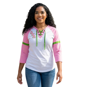 T-shirt graphique à manches raglan pour femme, imprimé sérigraphié, en coton doux, manches trois quarts, vêtement de mode - Product Image 4