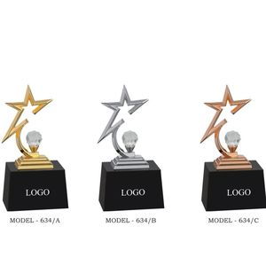 Stunning Golden Star Metal <b>Trophy</b> Elegant Star Shaped Dial Award For Sports Academics And Corporate Achievement Recognition - Product Image 1