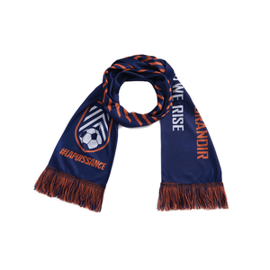 Wholesale Custom Logo Square Acrylic Jacquard <b>Scarf</b> for <b>Men</b> Lightweight Sports <b>Scarf</b> in <b>Red</b> for Football & Soccer Team Fans - Product Image 5