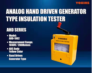Testeur d'isolation analogique professionnel Yokins à commande manuelle haute précision 1000V 200M |   5% |   Protection IP55 |   Très résistant |   1 an - Product Image 5