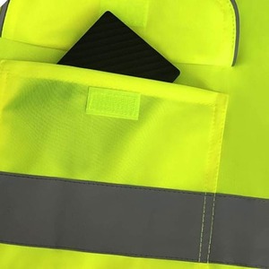 Men security Vest Construction Hi Vis Workwear High Visibility Reflective Strips Safety Vest with Hook Closure and Logo - Product Image 2