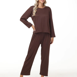 Private Label <b>Women</b> <b>Pajamas</b> Set Modal Cotton Nightwear <b>2</b> <b>Piece</b> Sleepwear Short Sleeve Lounge Wear - Product Image 1