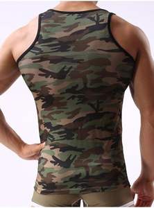 Camiseta sin mangas con estampado de camuflaje para hombre, camiseta deportiva sin mangas de secado rápido, chaleco de gimnasio para entrenamiento - Product Image 2