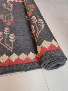 Bohemian Geometric Pattern Wool Acrylic Stair <b>Runner</b> Rug with Fringe and Rubber Backing Rectangle Non-Slip Flat Weave - Product Image 4