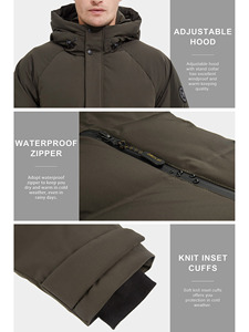 Chaqueta de Plumón con Capucha para Hombre, Diseño Original Personalizado OEM, Larga, Informal, Cálida, para Invierno, Rellena de Plumón de Pato, Impermeable, para Descanso al Aire Libre - Product Image 6