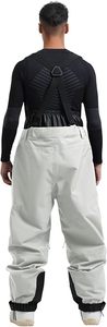 Pantalones de Esquí Blancos Unisex con Tirantes Negros, Impermeables 10000mm, Aislamiento Sintético, Cierre de Botones, Ropa de Nieve para Adultos - Product Image 3