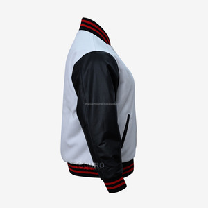 La mejor calidad Oem Odm Vintage béisbol uniforme traje de lana cuero Varsity chaqueta logotipo personalizado bordado Varsity chaqueta hombres - Product Image 5