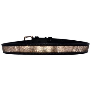 Ceinture en cuir brillant de haute qualité avec des produits de cheval de bande de pierre de paillettes d'or rose - Product Image 3