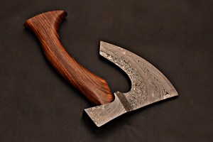 Hacha de Acero de Damasco Forjada a Mano con Mango de Madera de Palisandro para Partir Leña, Acampar al Aire Libre, Caza, Supervivencia, Herramienta OEM Personalizada - Product Image 2