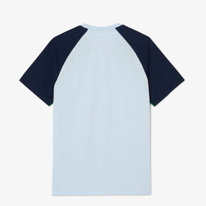 Mens Color Block <b>Raglan</b> Sleeve Sport T-Shirt Light Blue Navy Green Short Sleeve Casual Summer Athletic <b>Top</b> Custom Logo OEM ODM - Product Image 6