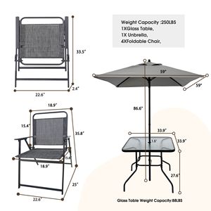 Ensemble de salle à manger d'extérieur en métal noir pour 4 personnes, table et chaises de jardin avec parasol pour repas en plein air - Product Image 3