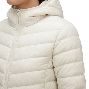 Veste matelassée légère à capuche coupe-vent avec fermeture éclair, couleur unie, décontractée, pour l'hiver, unisexe, coupe ajustée, longueur standard - Product Image 3